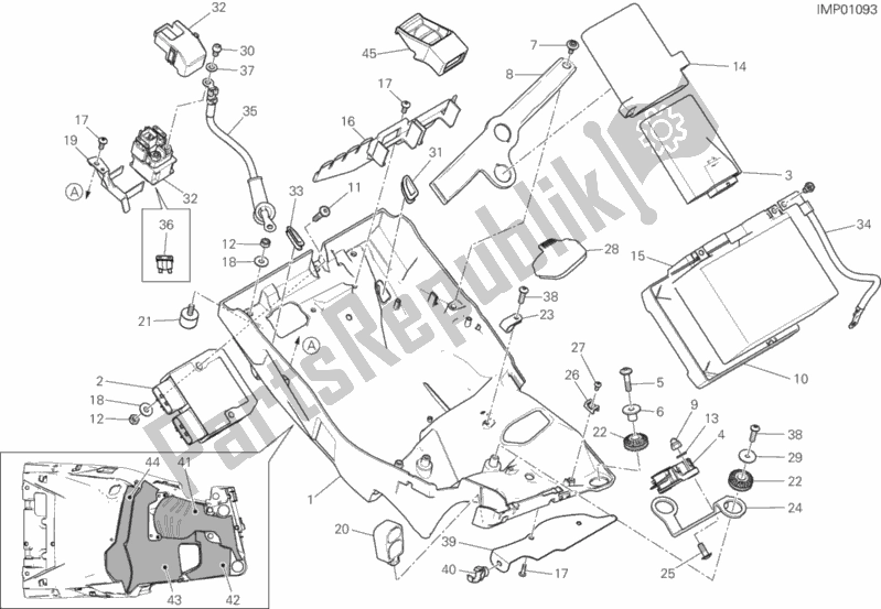 Toutes les pièces pour le Support De Batterie du Ducati Multistrada 1260 S Pikes Peak Thailand 2020